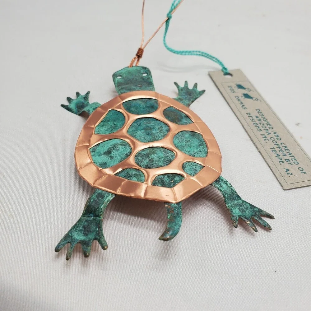 SEA TURTLE COPPER‎ Verdigris ORNAMENT Handcrafted NWT